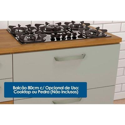 Cozinha Modulada Nesher Princesa 4 Peças (1aéreo+2balcões+1paneleiro) C6p65 Freijo-off White-nesher