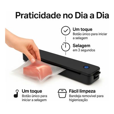Máquina Seladora a Vácuo Portátil para Alimentos 220V – Conservação Prática e Duradoura