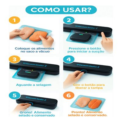Máquina Seladora a Vácuo Portátil para Alimentos 220V – Conservação Prática e Duradoura