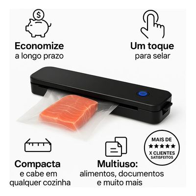 Máquina Seladora a Vácuo Portátil para Alimentos 220V – Conservação Prática e Duradoura