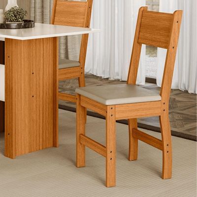 Kit 2 Cadeiras Estofadas Para Mesa Sala De Jantar Reforçada
