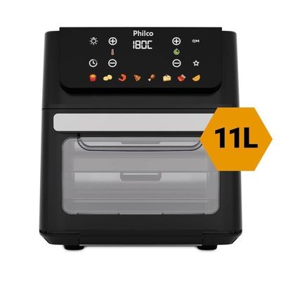 Fritadeira Elétrica Air Fryer Philco Oven PAF11B 11L Porta Removível - Preta Preto / 110