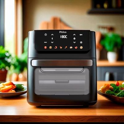 Fritadeira Elétrica Air Fryer Philco Oven PAF11B 11L Porta Removível - Preta Preto / 110
