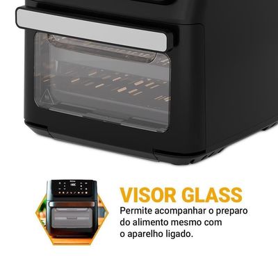 Fritadeira Elétrica Air Fryer Philco Oven PAF11B 11L Porta Removível - Preta Preto / 220