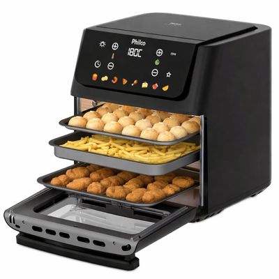Fritadeira Elétrica Air Fryer Philco Oven PAF11B 11L Porta Removível - Preta Preto / 220