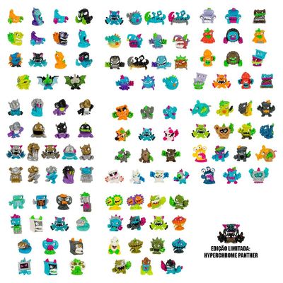 Kit 2 Tubo de Ensaio com 2 Mini Bonecos Swarms MrBeast Lab