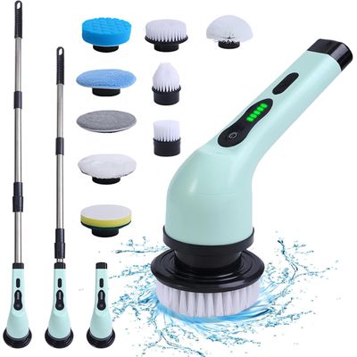 Esfregador elétrico Spin, nova escova de limpeza sem fio com 8 cabeças de escova de broca  c/plug