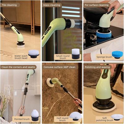 Esfregador elétrico Spin, nova escova de limpeza sem fio com 8 cabeças de escova de broca  c/plug