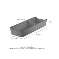 Organizador de Gaveta Porta Facas Plastico Preto 1un