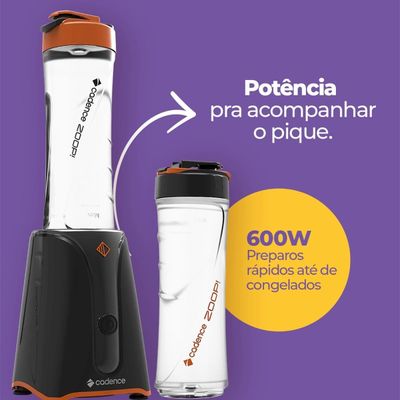 Blender Cadence Zoo Contrast BLD701 600W 2 Jarras BPA Free Desmontável Preto / 220