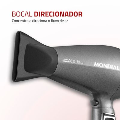 Secador de Cabelos Mondial Space Shine SC-20 2000W – Cinza Grafite / 110