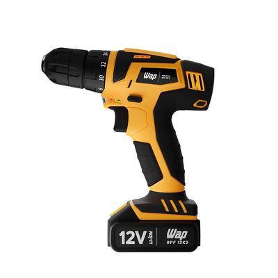 Parafusadeira e Furadeira à Bateria WAP 12V Kit 13 Acessórios Bivolt - BPF-12K3 Preto/Amarelo / Bivolt
