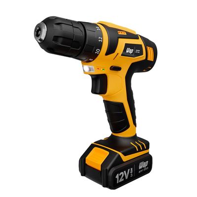 Parafusadeira e Furadeira à Bateria WAP 12V Kit 13 Acessórios Bivolt - BPF-12K3 Preto/Amarelo / Bivolt