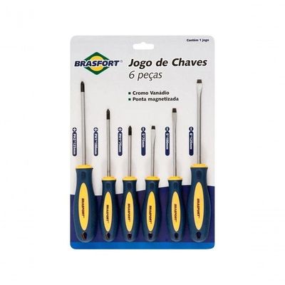 Jogo De Chaves De Fenda-philips Com 6 Peças Brasfort