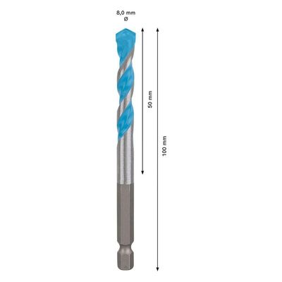 Broca Multiconstruction Hex9 8x50x100mm 2608900581000 Bosch Broca Multiconstruction Hex9 8x5