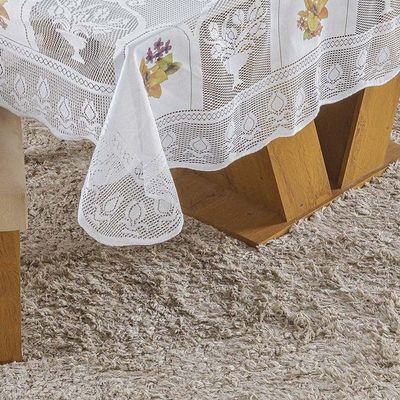 Toalha De Mesa Em Renda Retangular Com Transfer 2,70m X 1,60m 100% Poliéster - Flores