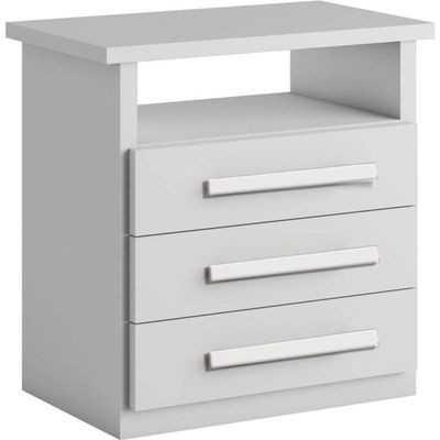 Mesa De Cabeceira 3 Gavetas Malibu-branco Bianchi