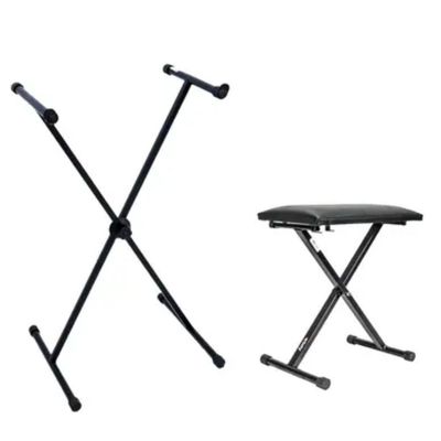 Kit Para Teclado Modelo Sx ? Suporte + Banqueta Em X Saty