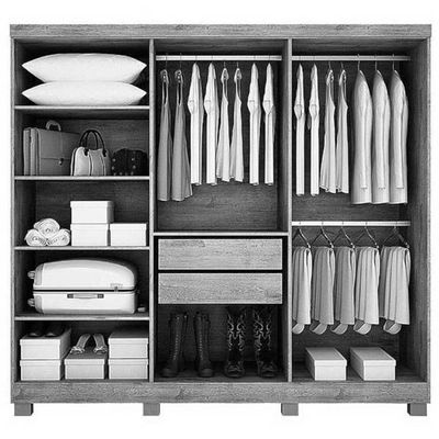 Guarda-roupa 6 Portas 2 Gav- Sergipe-branco - Bianchi