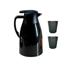 Conjunto Garrafa Jarra Térmica 2 Copos Café Chá - Jarra Térmica Com Bico Corta-pingo 1 Litro
