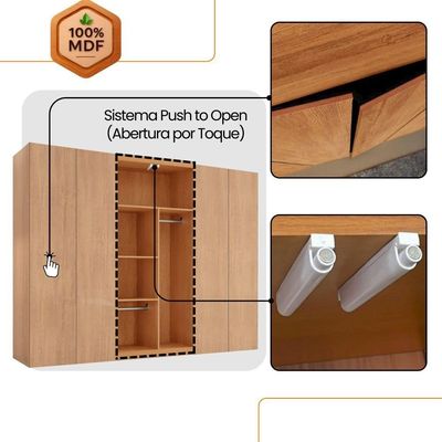 Guarda Roupa Casal Venus Mdf 6 Portas E 6 Gavetas Moderna Naturalle