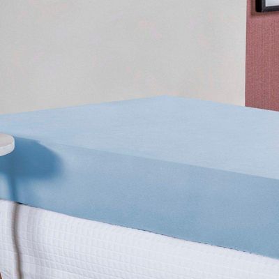 Lençol Com Elástico Solteiro Nobre 1 Peça 30cm De Altura Malha 100% Algodão - Azul-bebê
