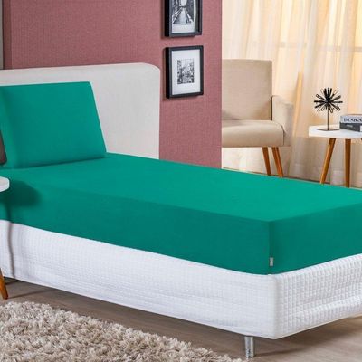 Jogo De Cama Solteiro Nobre 2 Peças Lençol Com Elástico De 30cm De Altura Malha 100% Algodão - Jade