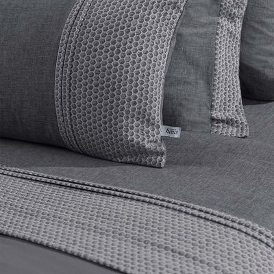 Jogo De Cama Queen Altenburg Haus Chambray De Algodão Spectro Cinza