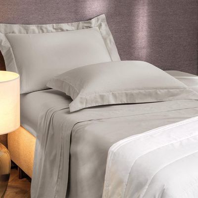 Jogo De Cama Solteiro 3 Peças Altenburg Algodão Lux 200 Fios Cinza Inspiração
