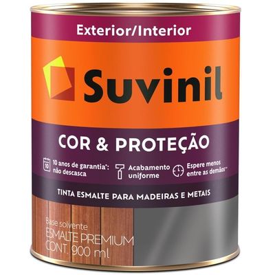 Tinta Esmalte Sintético Cor E Proteção Brilhante Para Madeira E Metal 900ml Cinza Médio 53381903