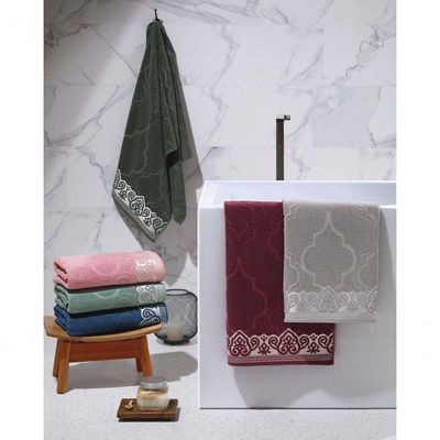 Toalha De Rosto Marrocos Avulsa 01 Peça 400g/m² 75cm X 45cm 100% Algodão - Verde Musgo