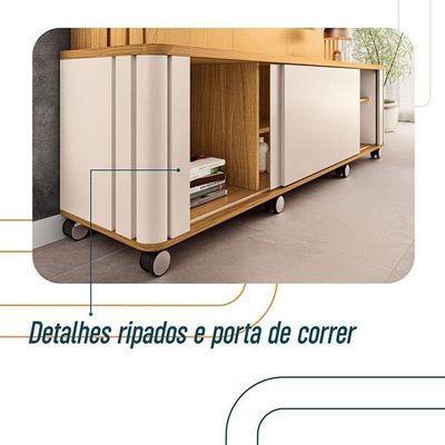 Estante Home Theater Trinus Cinamomo Off White - Hb Móveis