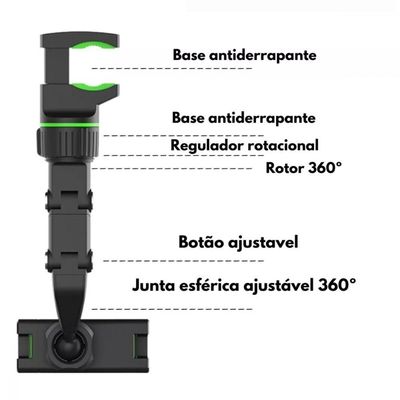 Suporte Celular Carro Mesa Multifuncional 360 Graus