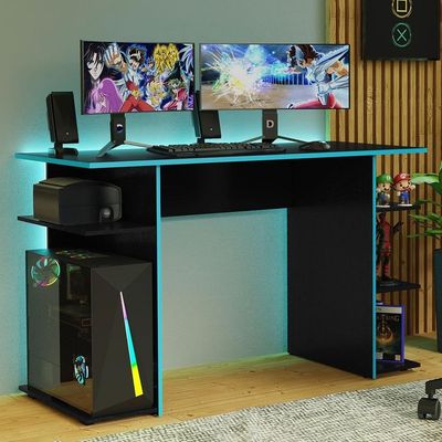 Escrivaninha Mesa Para Computador Gamer Preto-azul 9424 Madesa Preto-azul