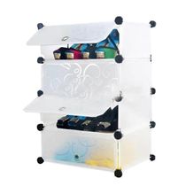 Guarda Roupa Sapateira Modular 4 Prateleiras Portatil Organizador Armario Quarto Branco