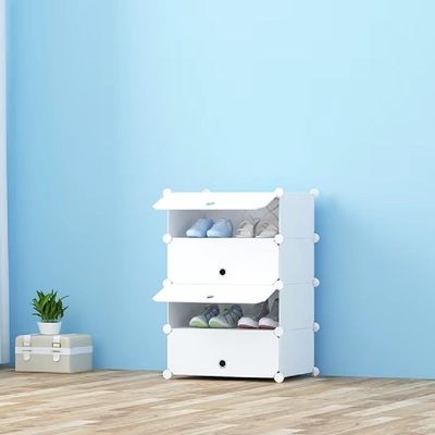 Guarda Roupa Sapateira Modular 4 Prateleiras Portatil Organizador Armario Quarto Branco