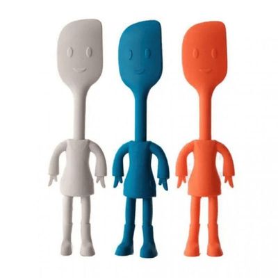 Espátula Pão Duro Boneco 19cm Silicone Branco Wincy