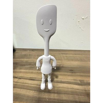 Espátula Pão Duro Boneco 19cm Silicone Branco Wincy