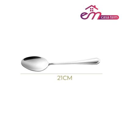 Jogo 12 Garfos 12 Colheres E 12 Facas Aço Inox Cor Prata Linha Silver Em Casa Tem 21cm