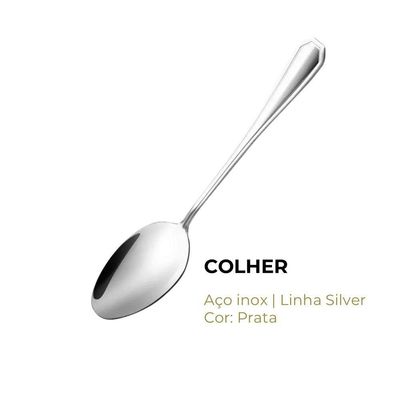 Jogo 12 Garfos 12 Colheres E 12 Facas Aço Inox Cor Prata Linha Silver Em Casa Tem 21cm