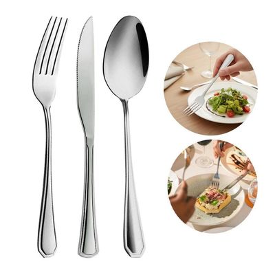 Jogo 12 Garfos 12 Colheres E 12 Facas Aço Inox Cor Prata Linha Silver Em Casa Tem 21cm