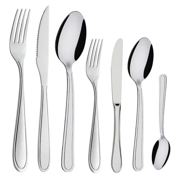 Faqueiro 42 Peças Aço Inox Cor Prata Linha Bronze Em Casa Tem