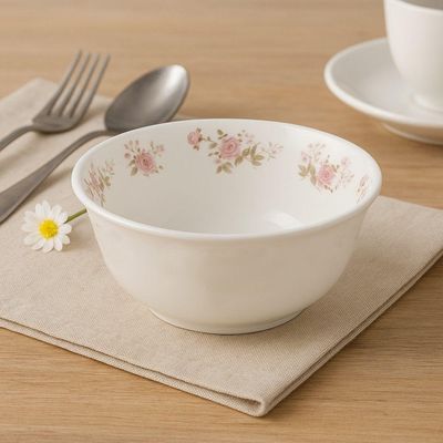 Aparelho De Jantar Jogo 18 Peças Prato Raso Sobremesa E Bowl Flowers Em Casa Tem