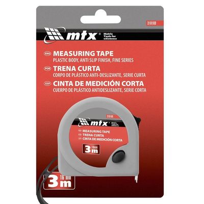 Trena Curta 3m 16mm Plástico Abs Fine Mtx Medição Precisa