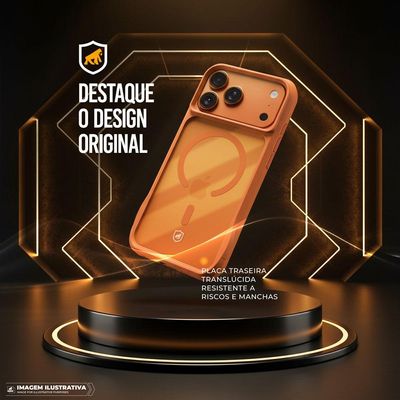 Capa case capinha para iPhone 17 Pro - Octacore Magsafe - Laranja - Gshield