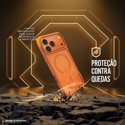 Capa case capinha para iPhone 17 Pro - Octacore Magsafe - Laranja - Gshield