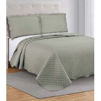 Colcha Grid Solteiro Camesa Bege