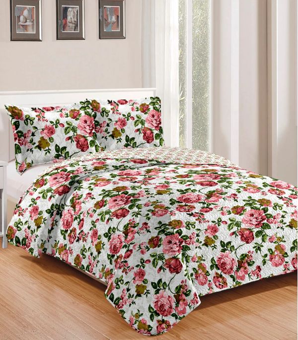 Colcha Solteiro Bouti Patchwork Microfibra Rozac Branco UN / Branco