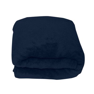 Manta De Microfibra Lisa Solteiro Rovitex Home Azul UN / Azul