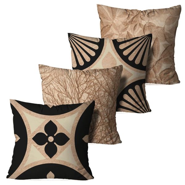 Kit 4 Capas Para Almofadas Decorativas Ornamentos 45x45cm